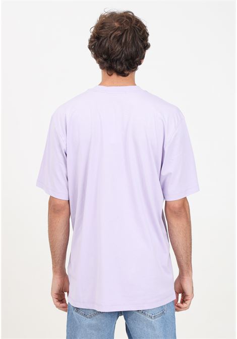 Lilac short-sleeved t-shirt for men with logo patch CALVIN KLEIN JEANS | J30J325652VFRVFR